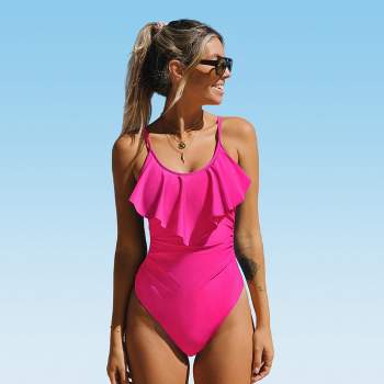 Women's Short Sleeve High Neck Zipper Front Bikini Sets Swimsuit