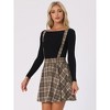 INSPIRE CHIC Women's Plaid Pleated Mini Tartan Overall Skater Suspender Skirt - 3 of 4