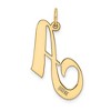 Black Bow Jewelry 14k Yellow Gold, Ella Collection, LG Fancy Script Initial Pendant A-W - 3 of 4