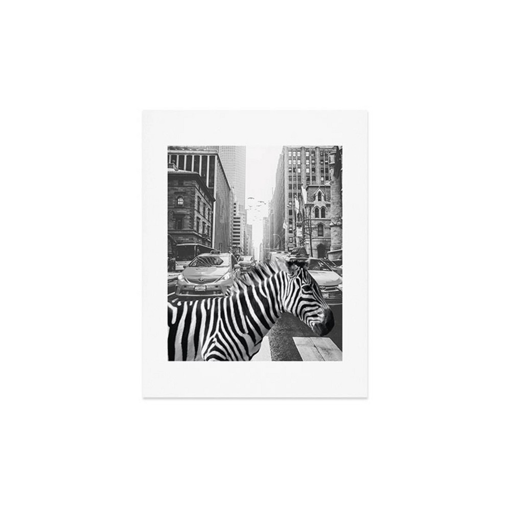 Photos - Wallpaper Deny Designs 11"x14" Dagmar Pels Zebra in New York City Unframed Art Print