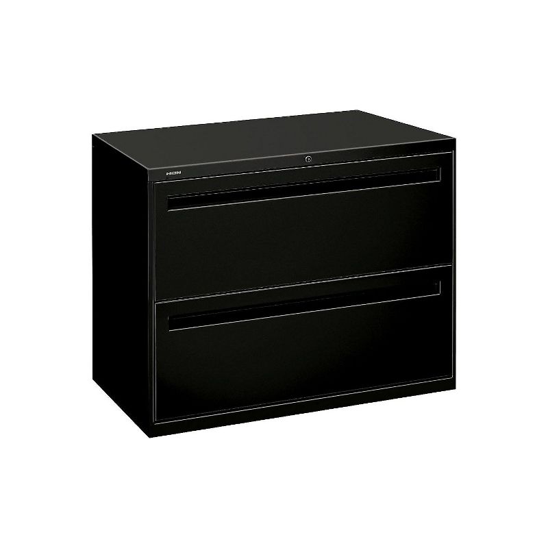 HON Brigade 700 Series 2-Drawer Lateral File Cabinet Locking Letter/Legal Black 36"W (H782LP), 1 of 3