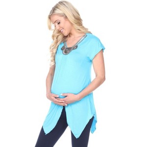 Maternity Myla Embellished Tunic Top - White Mark - 1 of 3