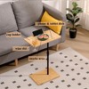 KTMBDW C-Shaped End Table, Side Table for Sofa, Couch Table with Metal Frame, Small TV Tray Table for Living Room, Bedroom, Natural - 4 of 4