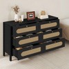 Black 6 Drawers Chest of Drawer Dresser Living Room Storage Cabinet Furniture - 2 of 4