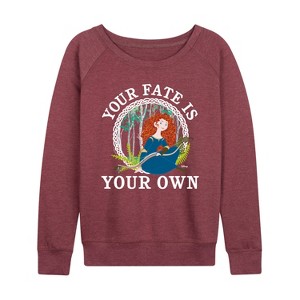 Women's - Disney - Merida Your Fate Is Your Own Lightweight French Terry Wide Neck Long Sleeve Shirt - 1 of 4