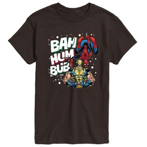 Men's - Marvel - Bah Hum Bub Wolverine And Deadpool Short Sleeve Graphic T-Shirt - 1 of 3