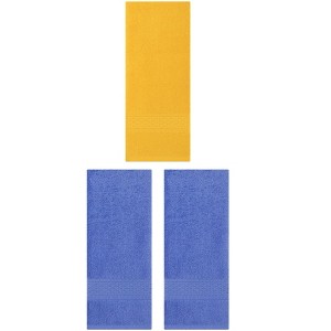 REGALWOVEN 3 Pack Solid Stripe Absorbent Soft Decorative Hand Towels for Bathroom 13" x 30" - 1 of 4