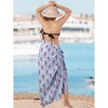 LA LEELA Women's Summer Beach Patriotic American US Flag Sarong Bikini Wrap Swimsuit Coverups for Women One Size Denim Peace - 3 of 4