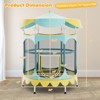 Infans 64" Kids Trampoline w/ Detachable Canopy Safety Enclosure Net Foam Handle Yellow - 2 of 4