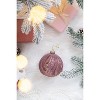 Tramull Set of 6 Glass Christmas Ball Ornaments, 3.9" Glitter Hanging Decor for Holiday Tree & Party Decorations - 4 of 4