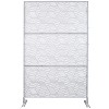PAGED Decorative Screen Modern Partition Panel, Metal Fence Privacy Screen with Line Pattern for Balcony Garden Room Divider, 76" H×48" W - 4 of 4