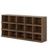 Resenkos Entryway Table, Console Sofa Table,63" Console Table, Farmhouse 4-Tier Sofa Table with 15 Storage Cubes Brown - 2 of 3