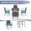 ALAULM Patio Dining Set Outdoor Furniture, Metal Furniture Set Fixed Chairs and Large Table with Umbrella Cutout,for Garden,Porch, Deck, Backyard - 2 of 4