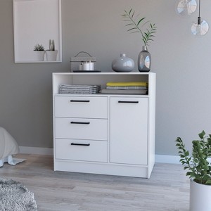 Okak 3/4-Drawer Open Shelf Storage Dresser Versatile Organizer for Small Spaces Modern Home Office/Bedroom Furniture - 1 of 4