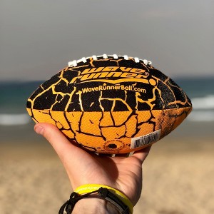 Wave Runner Grip It Waterproof Football 9.25 Inches w/Sure-Grip Technology Play In Water Great for Beach Pool Lake BBQ Park & Anywhere Pump Included - 1 of 4