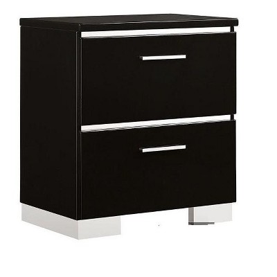 NicBex Nightstand with 2 Drawers,Modern Side Table with Chrome Handles,Bedside Table for Bedroom,Living Room