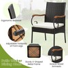 Tangkula 9 PCS Outdoor Metal Dining Table & Rattan Chairs w/ Acacia Wood Table - 2 of 4