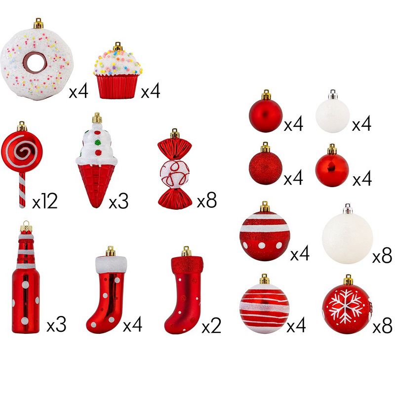 R N' Ds Candy cane Ornament Set - Red and White - 82 Pack, 5 of 6