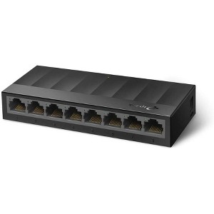 Refurbished: TP-Link Lite Wave 8 Port Gigabit Ethernet Switch Desktop Ethernet Splitter Plastic Case Black (LS1008G) - Manufacturer Refurbished - 1 of 3