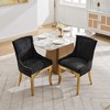 Gulches Black Chenille Dining Chairs Set of 2 Modern Style with Curved Gold Plated Legs Rivet Trim and Upholstered Comfort for Dining and Lounge - 2 of 4