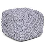 BirdRock Home Square Pouf Foot Stool Ottoman for Living Room & Bedroom - Grey