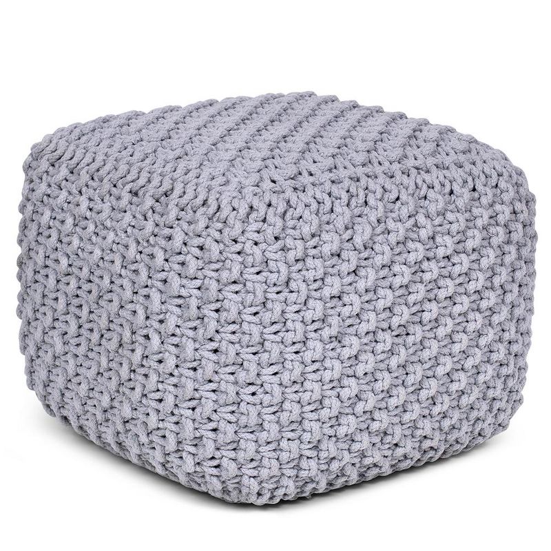 BirdRock Home Square Pouf Foot Stool Ottoman for Living Room & Bedroom - Grey, 1 of 5