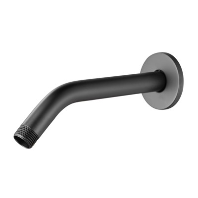 Cobbe Shower Arm with Flange and Teflon Tape, 6-Inches Wall Mounted Shower Pipe Arm Extension for Fixed Shower Head, Matte Black