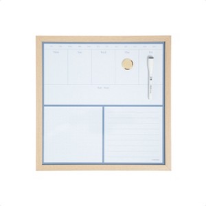 U Brands 16"x16" Flat Front Wood Frame Dry Erase Weekly Natural - 1 of 4