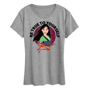 Women's - Disney Princess - Be True To Yourself Mulan And Mushu Short Sleeve Graphic T-Shirt - 1 of 4