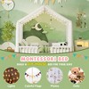 KWPZQEB Canopy Bed for Kids, Montessori Floor Bed Frame with High Guardrails and Roof, Wood Toddler Bed Frame for Girls & Boys - 4 of 4