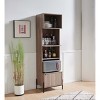 GlasFlength Decorative Storage Cabinets Bakers Rack, Kitchen Display Storage Cabinet Warm Earthy Rich cozy Dark Taupe, Brown, 22"*6"*44.75" - 2 of 4