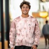 Dalix Smile Face Embroidered Washed Crewneck Sweatshirt Long Sleeve Fleece Cotton Mens - 3 of 4