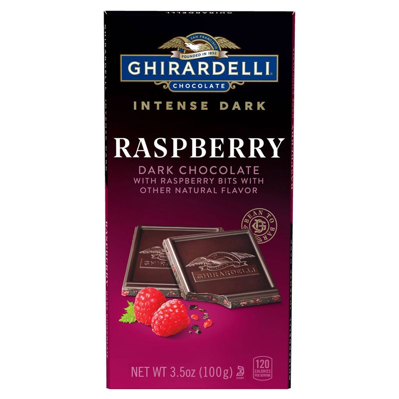 Ghirardelli Intense Dark Chocolate Raspberry Radiance Candy Bar - 3.5oz, 1 of 8