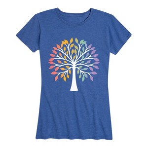 Women's - Instant Message - Rainbow Tree Of Life Short Sleeve Graphic T-Shirt - 1 of 4