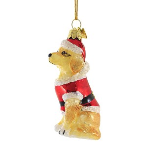 Kurt S. Adler 3.5 Inch Dog In Santa Suit Christmas Best Friend Tree Ornaments - 1 of 3