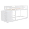 NicBex Twin Over Twin/Full Over Full Bunk Bed with Built-in Design and Fence,Loft Bed with 4 Drawers and 3 Shelves for Bedroom,White/Gray/Espresso - 4 of 4