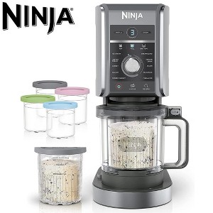 Ninja CREAMi Deluxe 11-in-1 XL Ice Cream Maker Renewed + Pints and Lids 4 Pack - 1 of 4