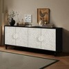 63" TV Stand Cabinet with Carved White Doors, Adjustable Shelves, Roman Column Feet, for Living Room and Entryway - 3 of 4