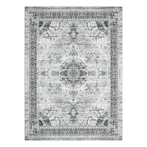 Vintage Floral Print Bedroom Living Room Rugs, Retro Accent Soft Non Slip Large Carpet for Nursery Dining Room - 1 of 4