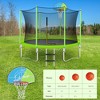 Jump Into Fun 10FT Outdoor Trampoline With Basketball Hoop,Safety Enclosure,Ladder,Full Size Safety Pad Easy To Install Round Recreational Trampoline - 4 of 4