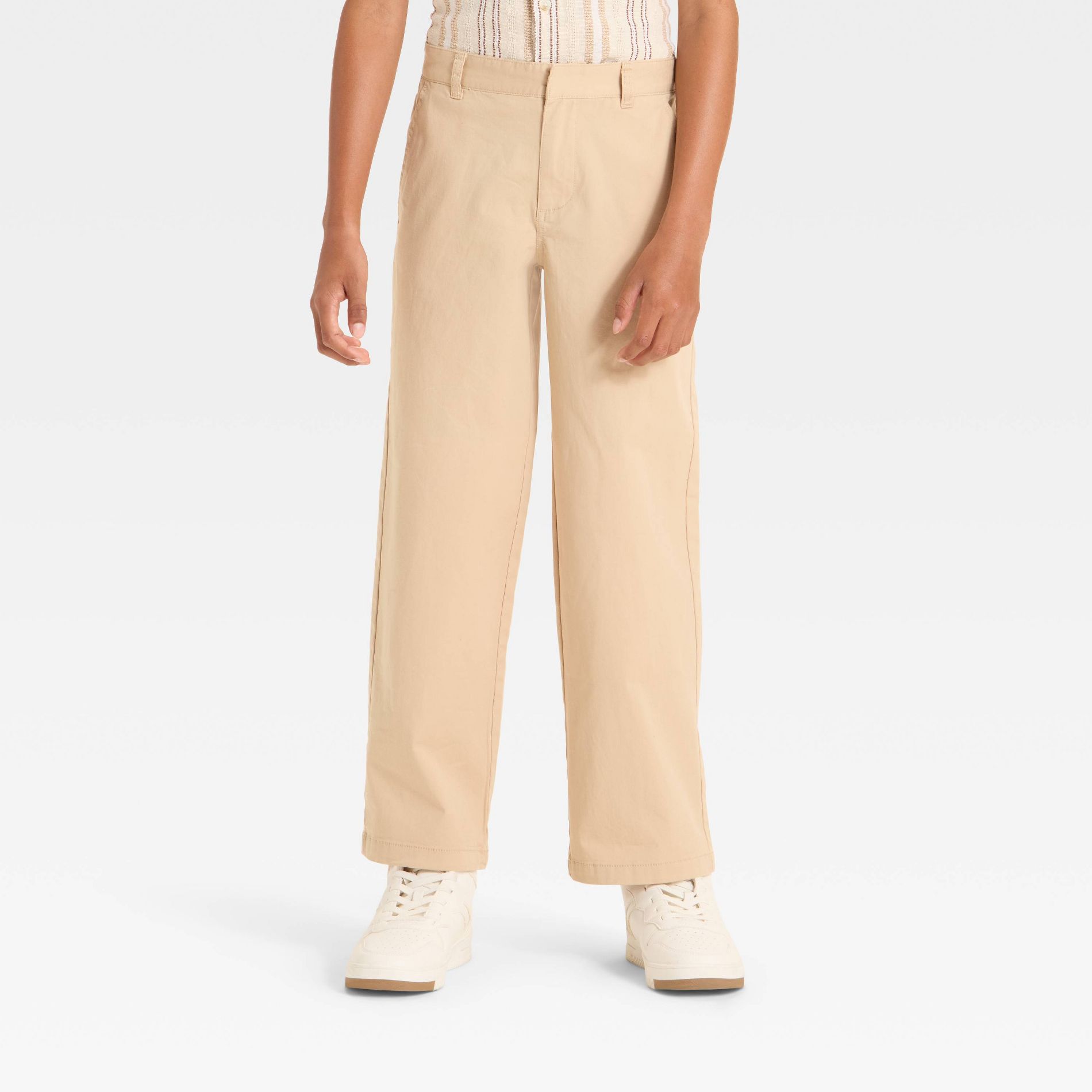 Boys' Mid-Rise Baggy Pull-On Pants - art class™ Beige 12
