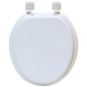 Evideco French Home Goods Round Molded Wood Toilet Seat 17 Inches - 1 of 4