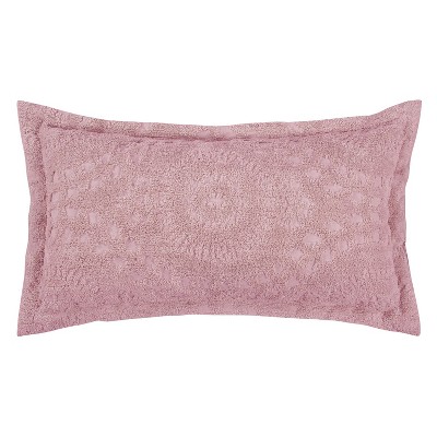 Rio 100% Cotton Soft & Breathable Chenille Tufted Floral Stripes Design Pillow Shams, Luxurious All-Season, Machine Washable