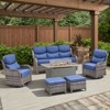 Belord All Weather Wicker Patio Furniture Set 6 Pieces, 6-INCH Extra Thick Cushion Outdoor Patio Firepit Set with Patio Sofa Swivel Chair and Ottoman - 3 of 4