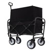 Grungis Expandable Folding Wagon for Camping,Rolling cart with Dual-Layer Storage,All Terrain Beach Wagons for Camping Shopping - 4 of 4