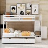 Twin Over Twin/Full Size Bunk Bed With Storage Shelves Drawers, Wooden Stairway Bunkbed Bed Frame With Convertible Bottom Beds For Kids Teens Bedroom - 2 of 4