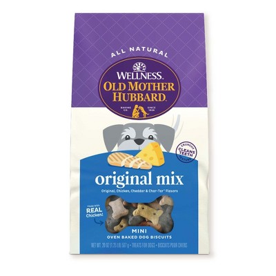 Old Mother Hubbard by Wellness Classic Crunchy Extra Original Assortment Biscuits Mini Oven Baked with Chicken, Apple, Cheese and Carrot Dog Treats