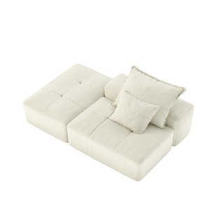 Yukimo 71" Modern Oversized Modular Sectional Sofa - Sparkling Chenille Fabric, Tufted Design, No Assembly Required - 1 of 4