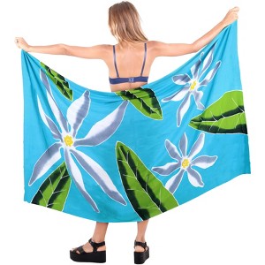 LA LEELA Women's Summer Beach Wrap Bikini Wraps Swimwear Cover up Skirt Bathing suit Swimsuit Sarong Coverups for Women One Size Multicolored, Floral - 1 of 4