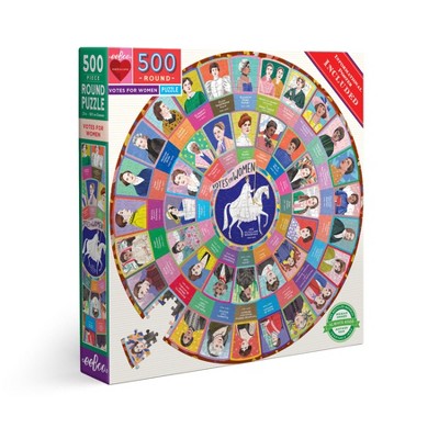 eeBoo Piece and Love Votes for Women 500 Piece Round Jigsaw Puzzle
